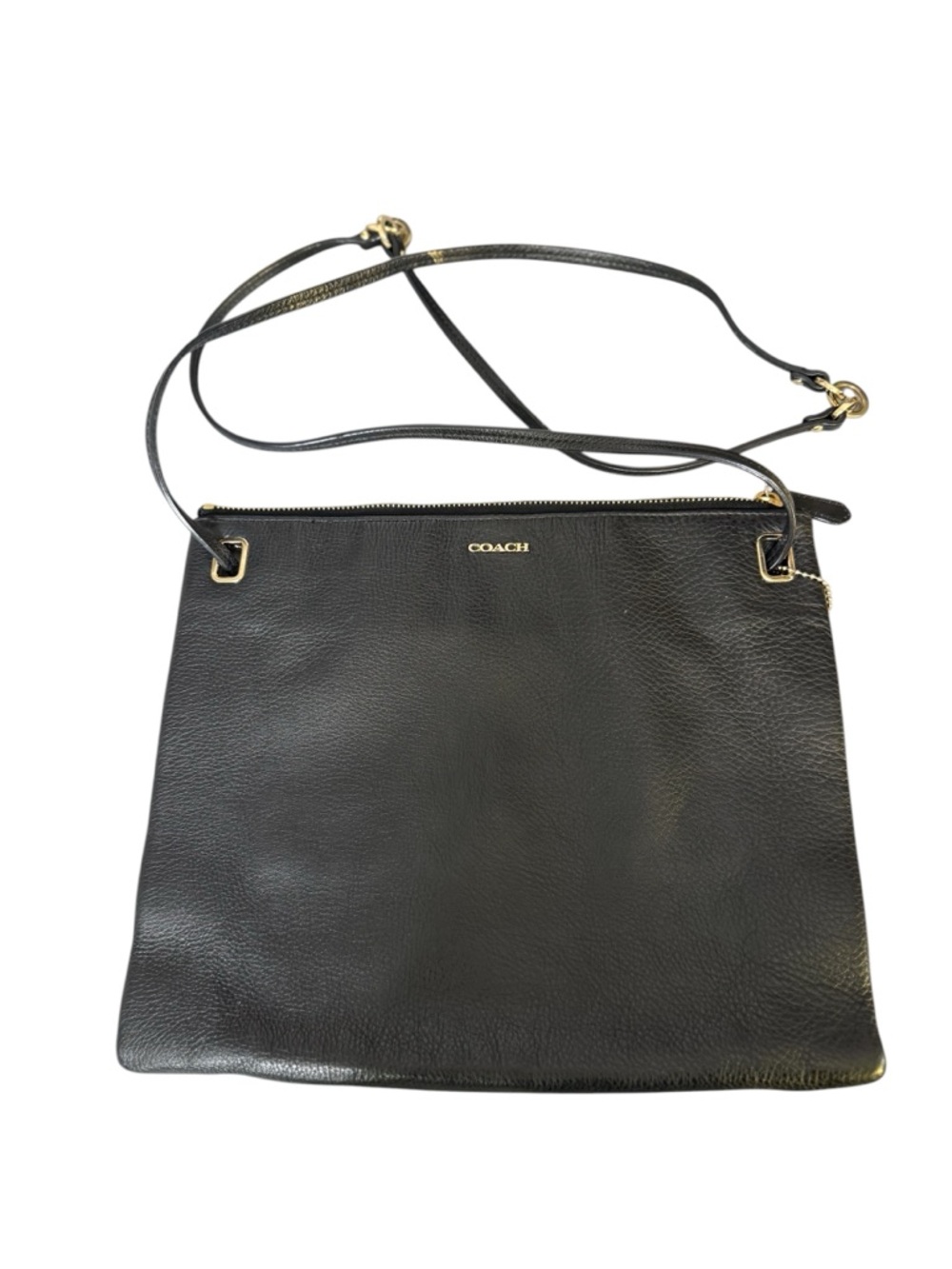 Coach  Black Pebbled Leather Crossbody Bag  with authenticity
